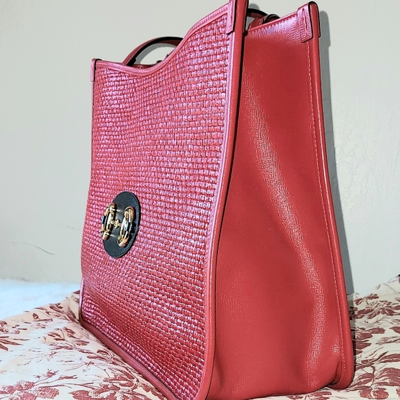 Gucci Red Horsebit 1955 Raffia - Picture 2 of 6